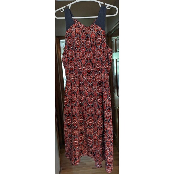 Athleta Women's Martinique Dress Red/Navy Tassels In The Back Size Medium - Picture 1 of 8